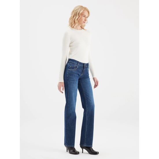 Diva jeans met middelhoge taille en lange pijpen, 5 zakken, donkerblauw - Image 6