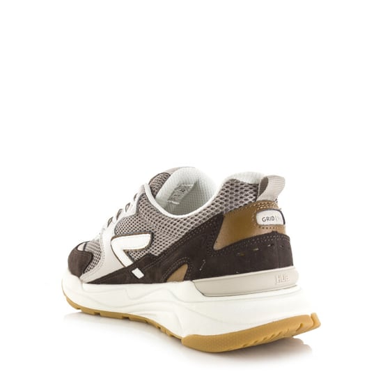 Hub Grid almond brown/off white lage sneakers heren - Image 3