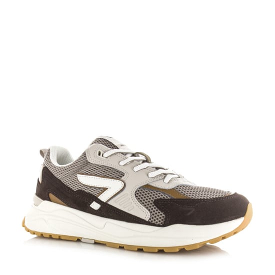 Hub Grid almond brown/off white lage sneakers heren - Image 4