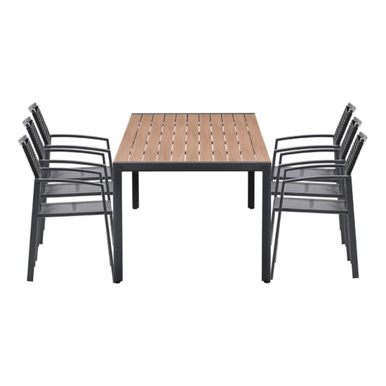 Garden Impressions Cosmo/felini tuinset 6 personen teaklook tafel 220 cm - Image 1