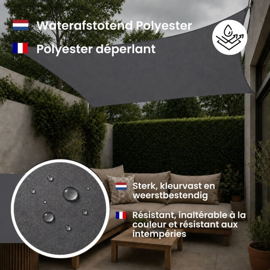 4gardenz Schaduwdoek waterafstotend vierkant 5x5 mtr - - Image 4