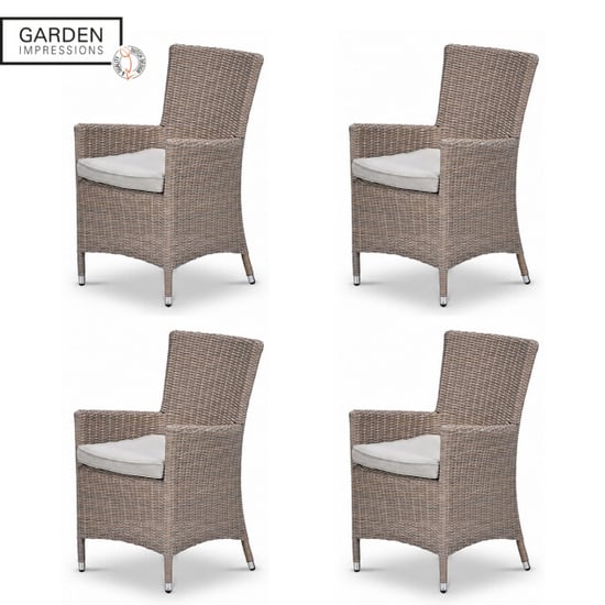 Garden Impressions Costa tuinstoelen set van 4 wicker met kussen - Image 1