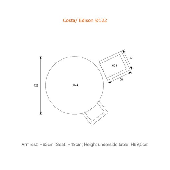 Garden Impressions Costa/edison tuinset 4 pers ronde tafel met wicker stoelen - Image 5