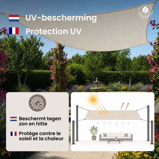 4gardenz Schaduwdoek waterafstotend rechthoek 4x6 mtr - - Image 6