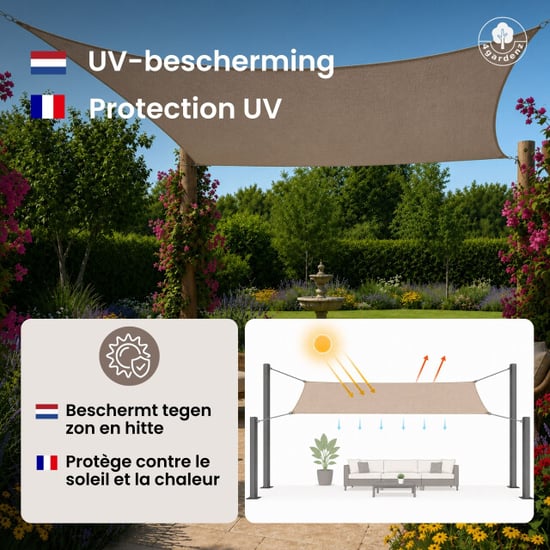 4gardenz Schaduwdoek waterafstotend rechthoek 4x5 mtr - - Image 5