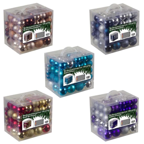 4seasonz ® kunststof kerstballen set 120 ballen /zilver - Image 2