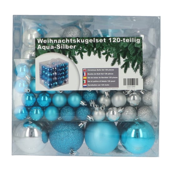 4seasonz ® kunststof kerstballen set 120 ballen /zilver - Image 6