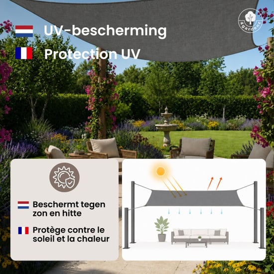 4gardenz Schaduwdoek waterafstotend rechthoek 2x4 mtr - - Image 5