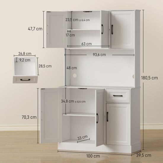 4goodz Keukenkast voorraadkast met werkblad verstelbare planken - - Image 4