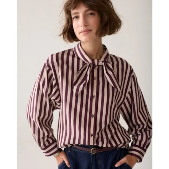 Summum 2s3523-12490 335 blouse two tone stripe dark burgundy - Image 4