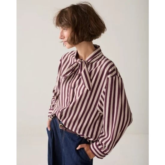 Summum 2s3523-12490 335 blouse two tone stripe dark burgundy - Image 6