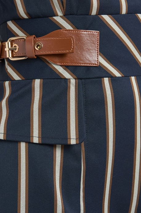 Petite Stripe Side Tab Pencil Midi Dress - Image 4