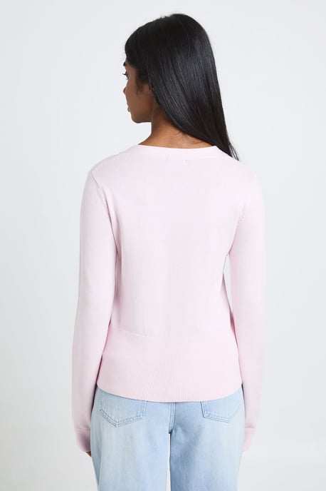 Rib Knit Cinched Hem Cardigan - Image 2
