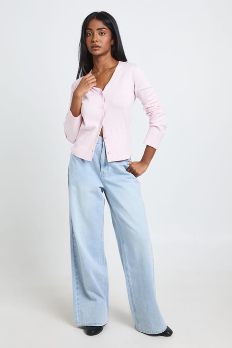 Rib Knit Cinched Hem Cardigan - Image 3