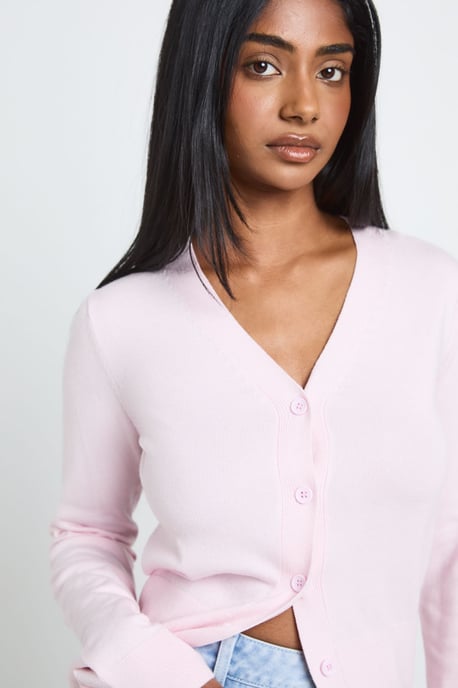 Rib Knit Cinched Hem Cardigan - Image 4