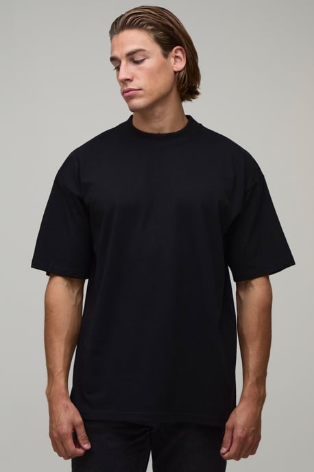 Black Oversized Dragon Puff Print T-Shirt - Image 3