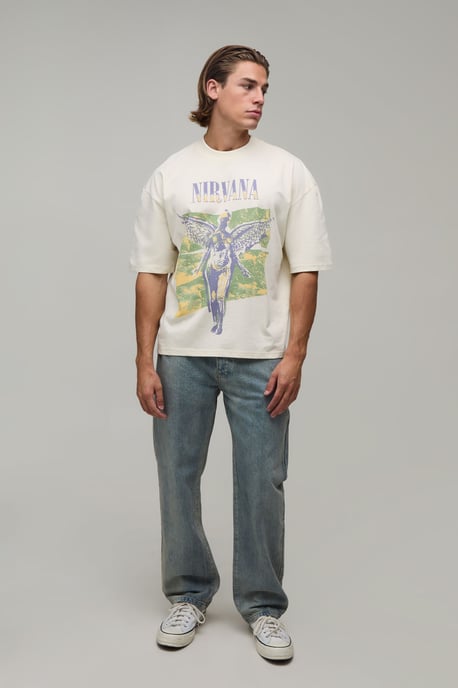 Oversized Boxy Nirvana License Print T-Shirt - Image 3