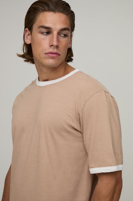 Regular Fit Vintage Wash Ringer T-Shirt - Image 3