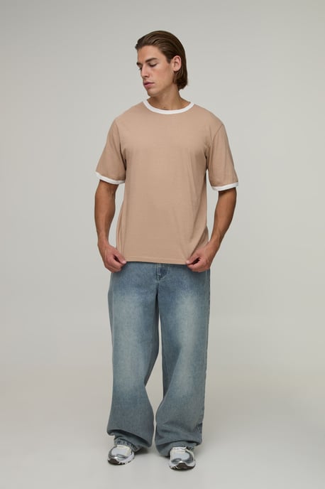 Regular Fit Vintage Wash Ringer T-Shirt - Image 4