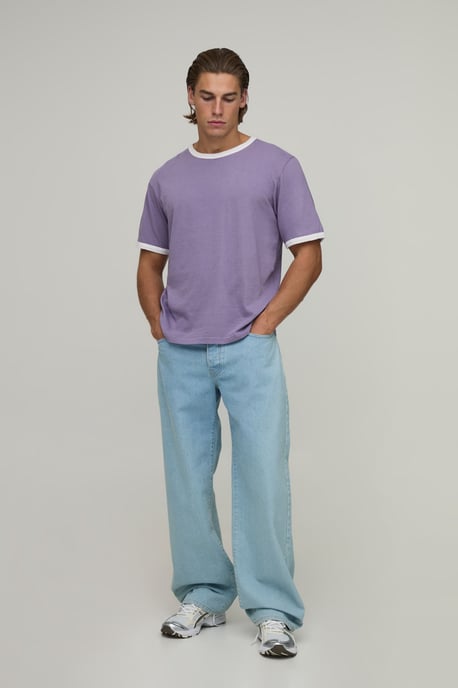Regular Fit Vintage Wash Ringer T-Shirt - Image 4