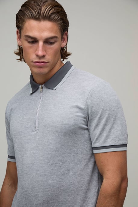 Slim Fit Pique Interlock Stripe Polo and Shorts Set - Image 3