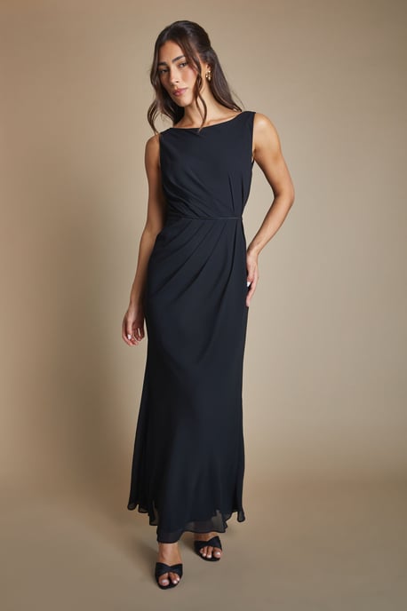 Satin Lace Back Detail Maxi Bridesmaid Dress - Image 4