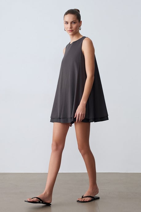 Cotton Poplin Sleeveless Mini Shift Dress - Image 4
