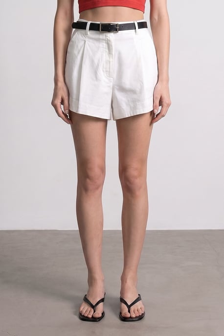 High-Waist Pleated Wide-Leg Shorts - Image 3