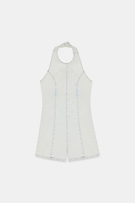 Cotton Halter Neck Short Jumpsuit - Image 6