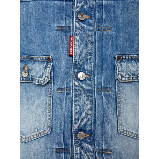 Dsquared2 Heritage Boxy Denim Jacket Navy Blue - Image 5