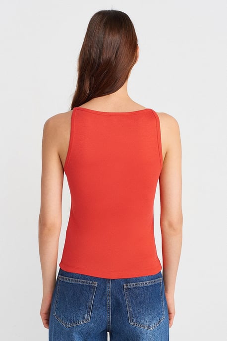 Geribbelde Halterneck Slim-Fit Blouse - Image 2