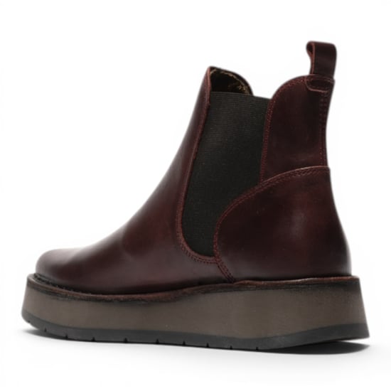 Fly London Womens Wine Chelsea Leather Ankle Boots - RAWI131 - Image 4