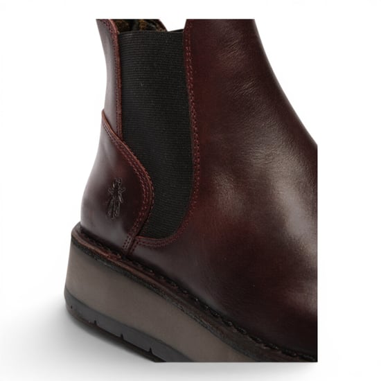 Fly London Womens Wine Chelsea Leather Ankle Boots - RAWI131 - Image 5