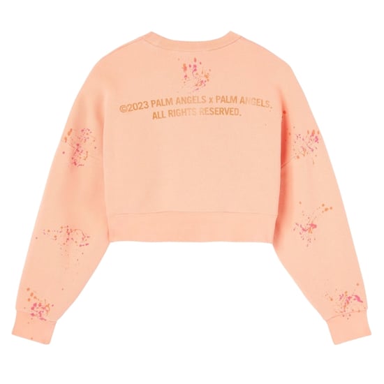 Palm Angels Pxp Painted Cropped Crew Coral - Image 2