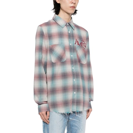 Amiri Geruite Flanel In Blauwgroen/rood - Image 3