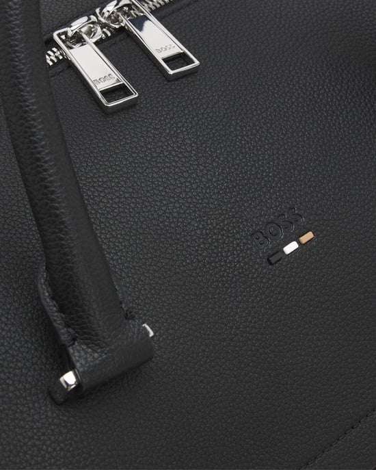 Zip Pocket Holdall in Black - Image 4