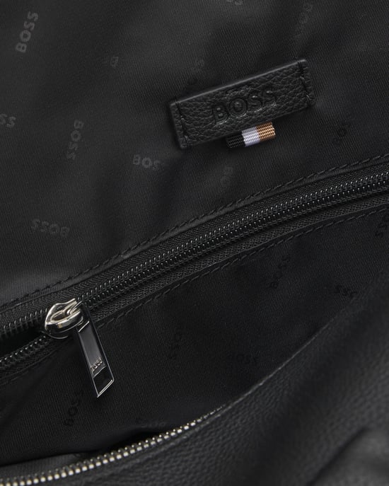 Zip Pocket Holdall in Black - Image 5