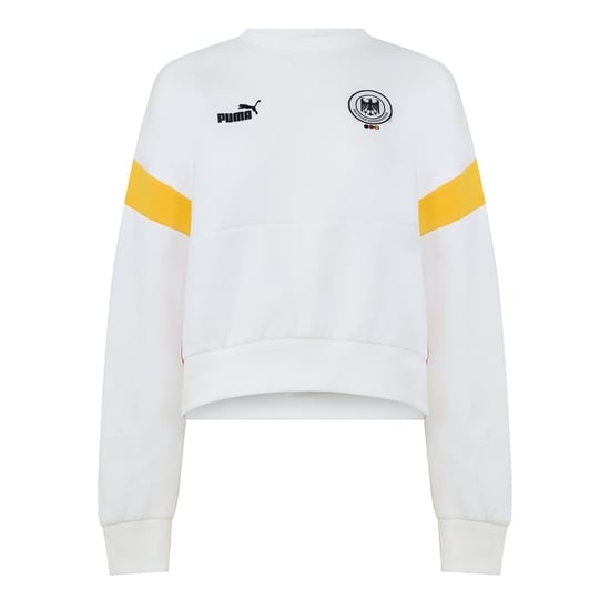 Women's Puma Dhb Archive Crew Sweatshirt in White/Black - Image 1