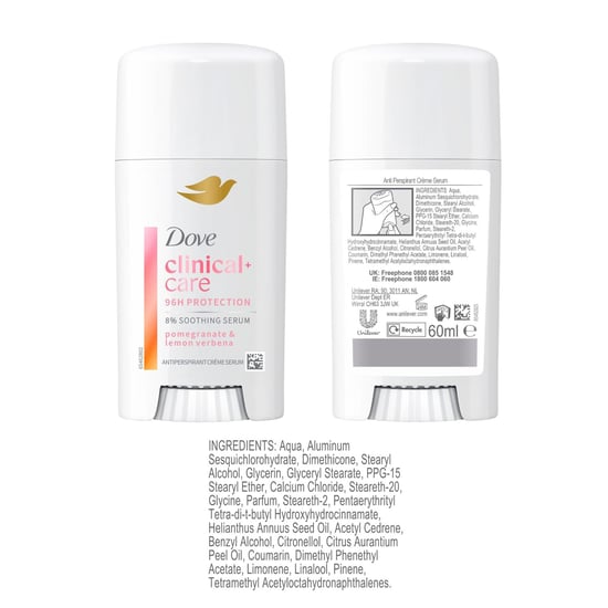 Dove Clinical + Care Anti-Perspirant Cream, Pomegranate & Verbena, 60ml, 6 Pack - Image 6