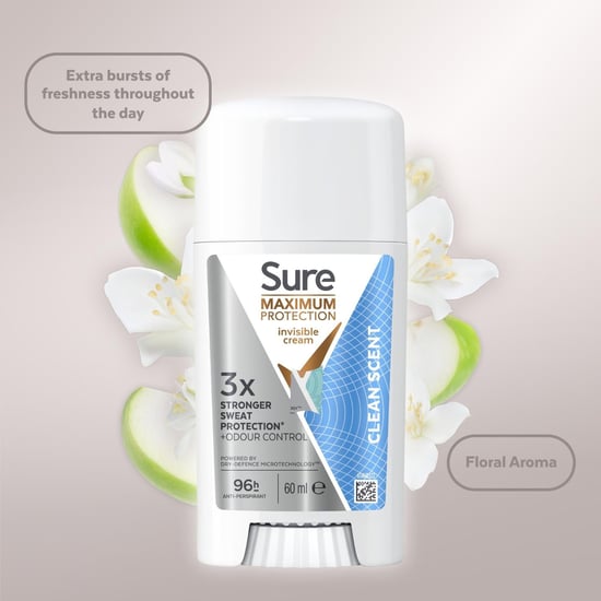 Sure Women Maximum Protection Anti-Perspirant Cream, Clean Scent, 60ml, 6 Pack - Image 2