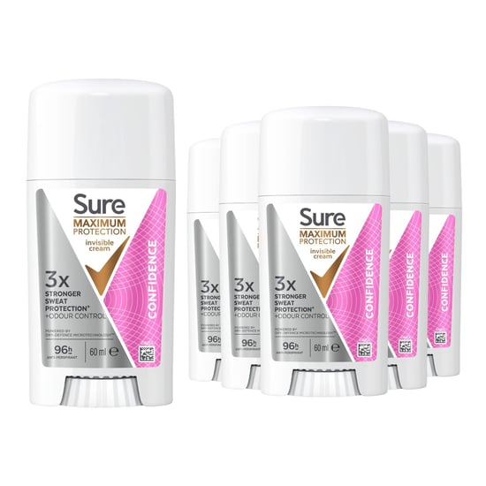 Sure Women Maximum Protection Anti-Perspirant Cream, Confidence, 60ml, 6 Pack - Image 1