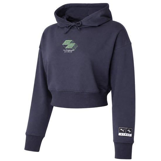 Puma x HYROX Womens Dark Grey Cropped Hoodie - Image 2