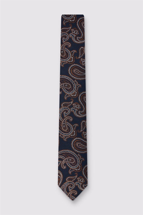 Paisley Tie in Dark Blue - Image 1