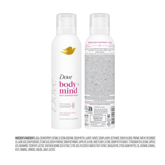 Dove Body + Mind Rich Shower Foam, Dragon Fruit & Primrose, 200ml, 6 Pack - Image 6