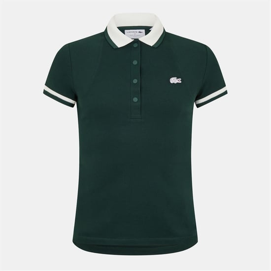 Men's Lacoste Slim Fit Short Sleeve Polo Shirt in Sinople/Flour - Image 1