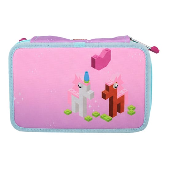 Lego Iconic Sparkle 3Layer Kids Pink Pencil Case with Content - Image 1