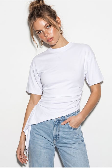 Fitted Jersey Blouse With Drape Detail - Image 4
