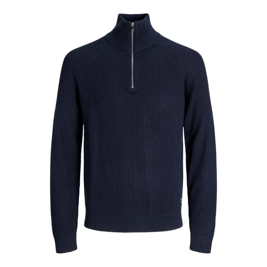 Jack & Jones Tröja Pannel Knit Halvdragkedja Blå - Image 1
