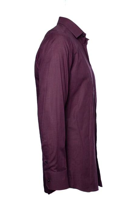 Yves saint Laurent, wine red checked shirt - Image 4