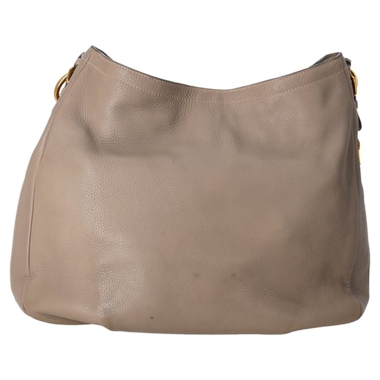 Prada Zip Around Cervo Hobo Leather in Beige Deerskin Leather - Image 3